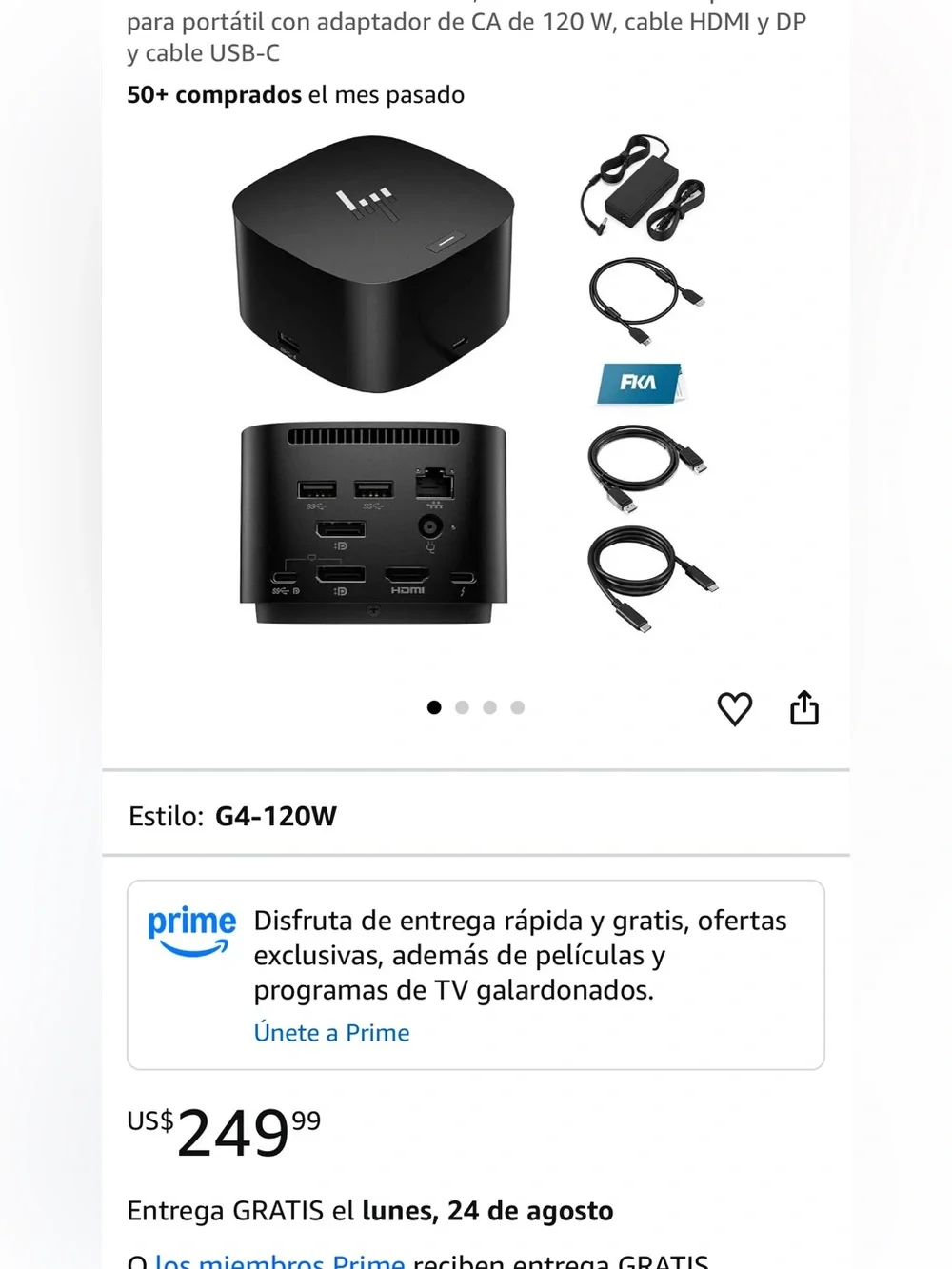 HP G4-120W Docking Station in Black